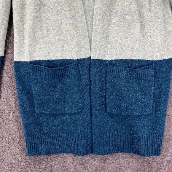 A New‎ Day Sweater womens Small Color Block Cardigan Open Front Pockets - Picture 5 of 14